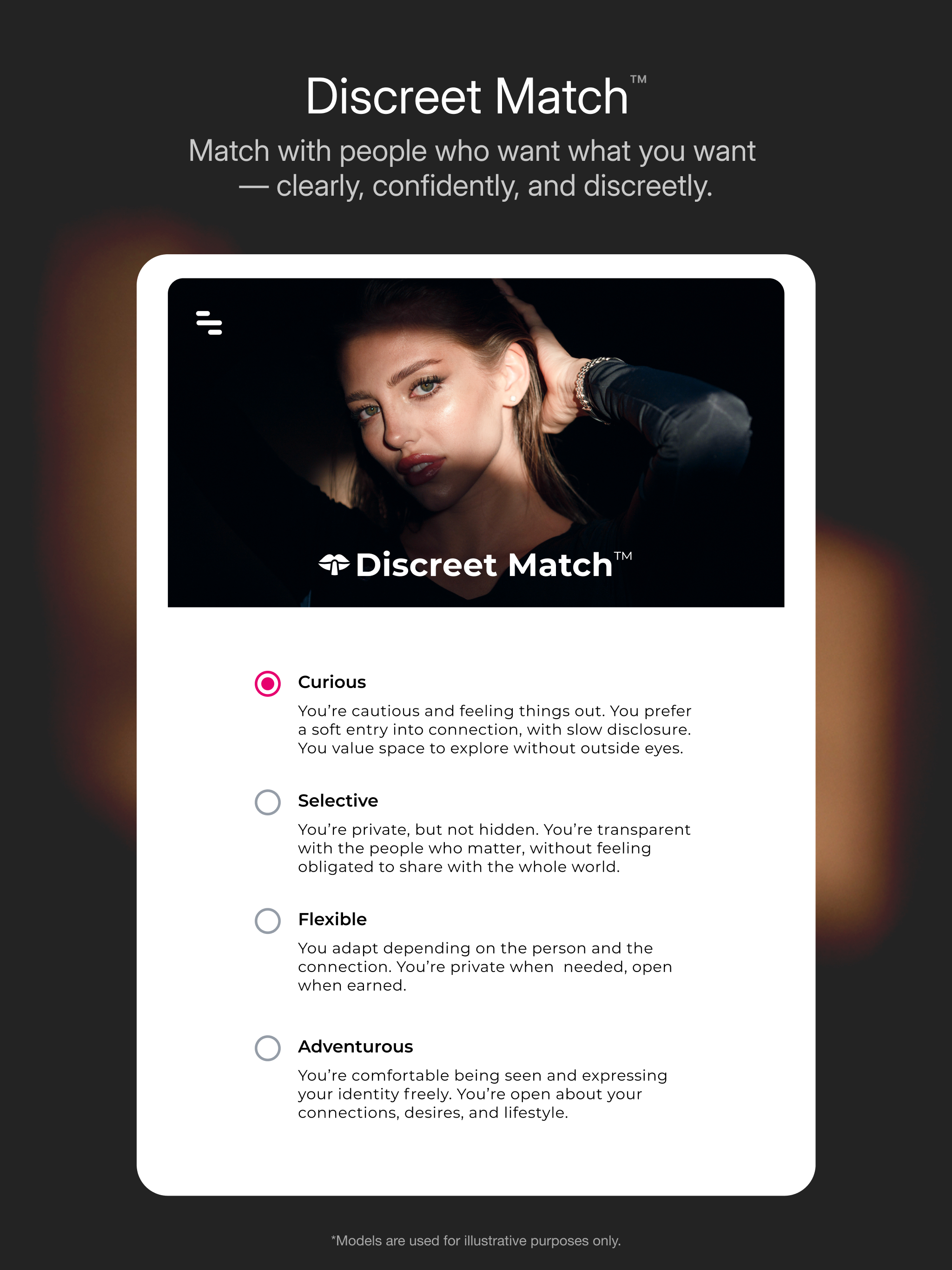Ashley Madison Discreet Match privacy-focused discovery categories