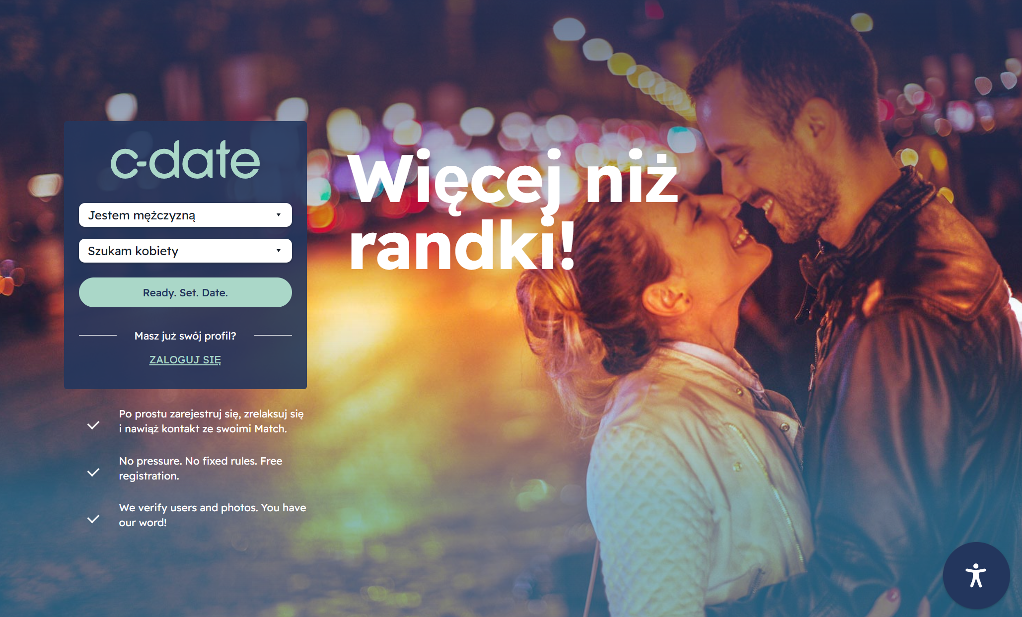 Polska strona C-Date z formularzem rejestracji w recenzji Lovulu