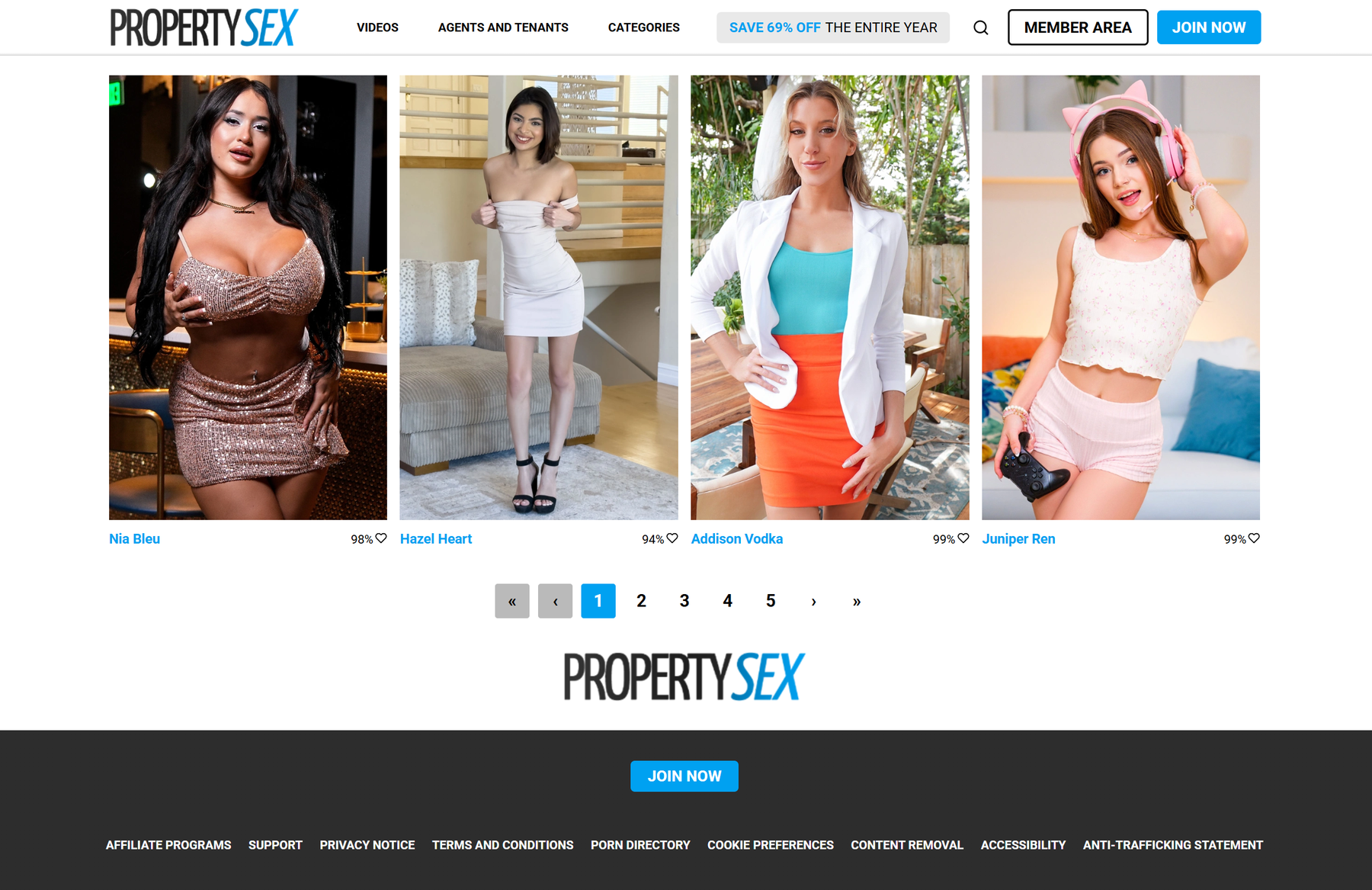 Property Sex captura de interfaz premium