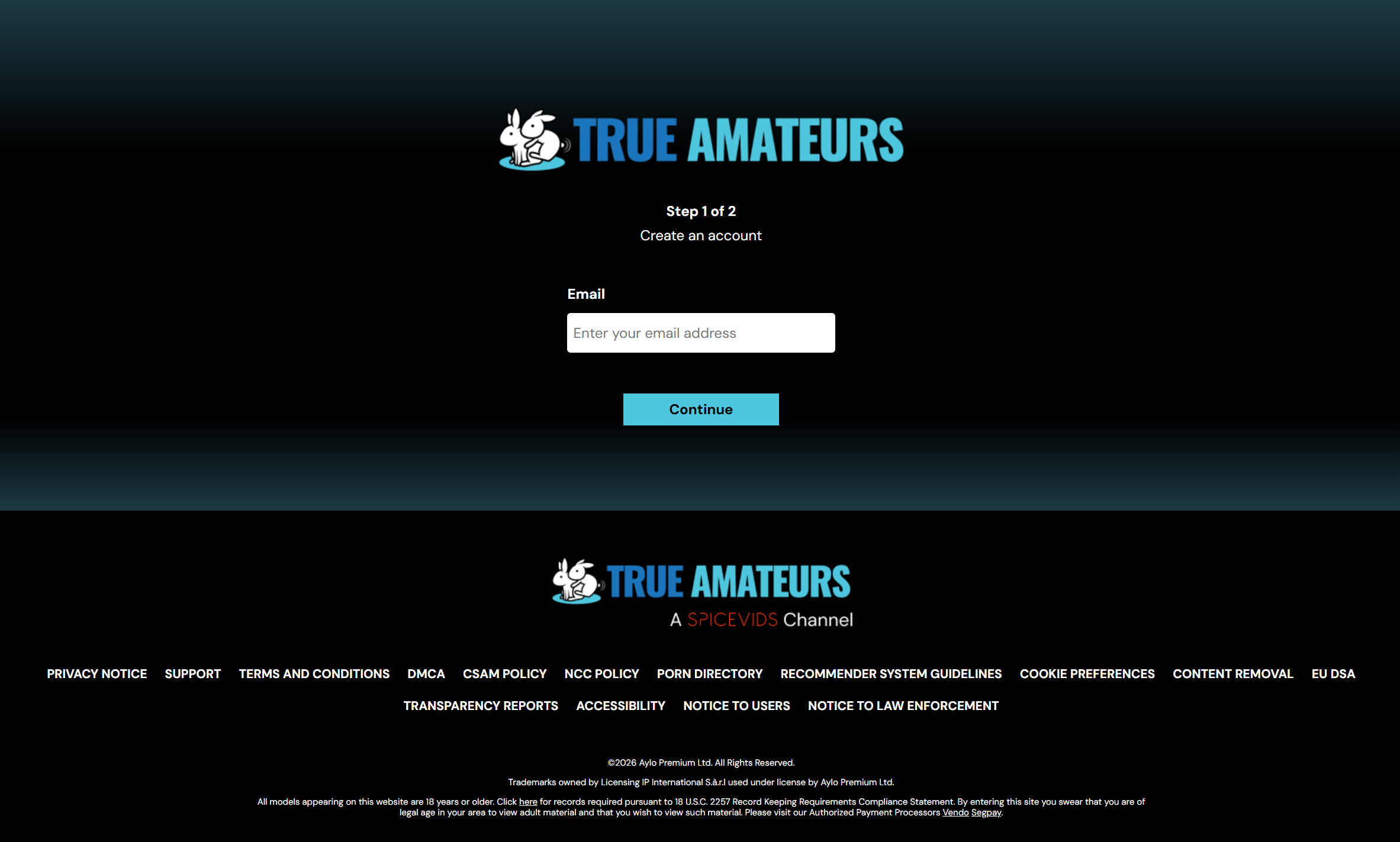 True Amateurs captura de interfaz premium