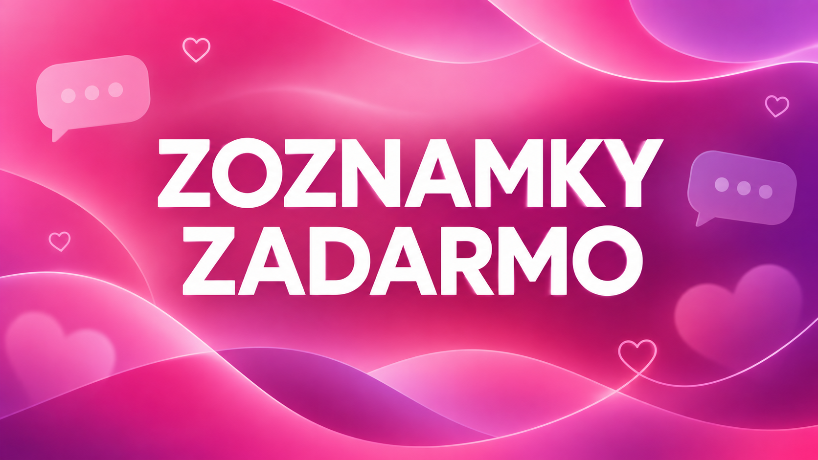 Zoznamky zadarmo, titulok na ružovom a fialovom gradiente